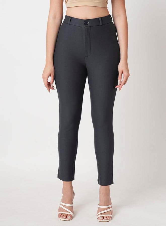 High-Rise Stretchable Skinny Fit Trousers