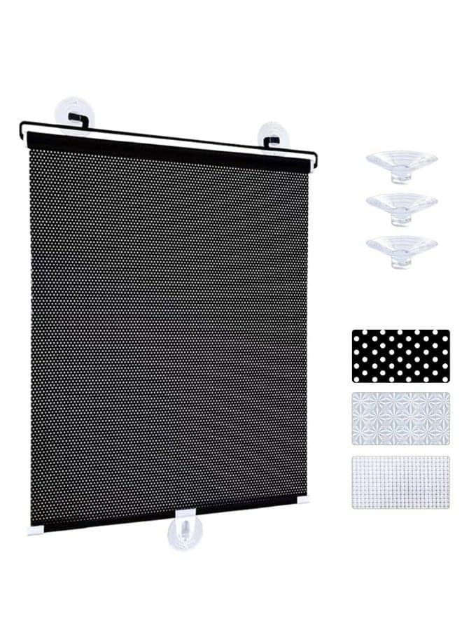 Blackout Blind Shade with Suction Cups, 1Pcs Sun Blocking Curtains Blackout, 22.8x49 Portable Window Cover Curtain, Light Filtering Room Darkening Blinds Window Shades for Home Bedroom