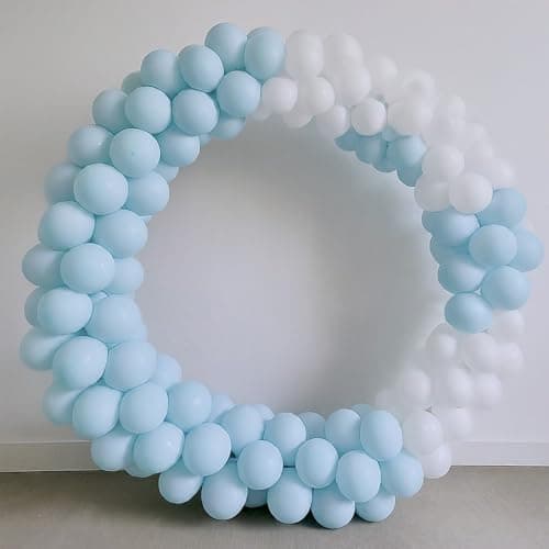 AMFIN (Pack of 25) Pastel Birthday Decoration Item Balloons - White & Blue