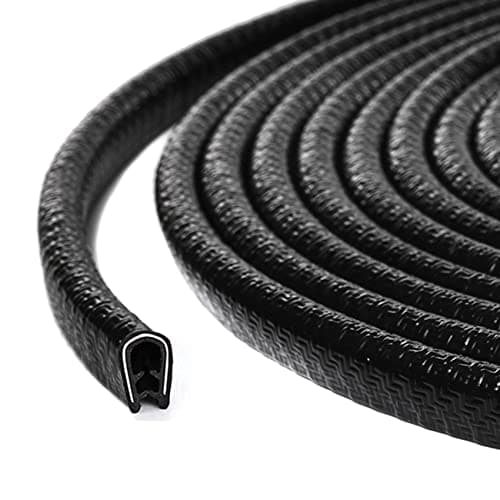Tintvent 32Ft Car Door Edge Guards Black Universal Rubber Car Door Edge Protector U Shape Automotive Door Entry Guard, Edge Trim Fits for Sedans, Trucks, SUV, ATV, Boats