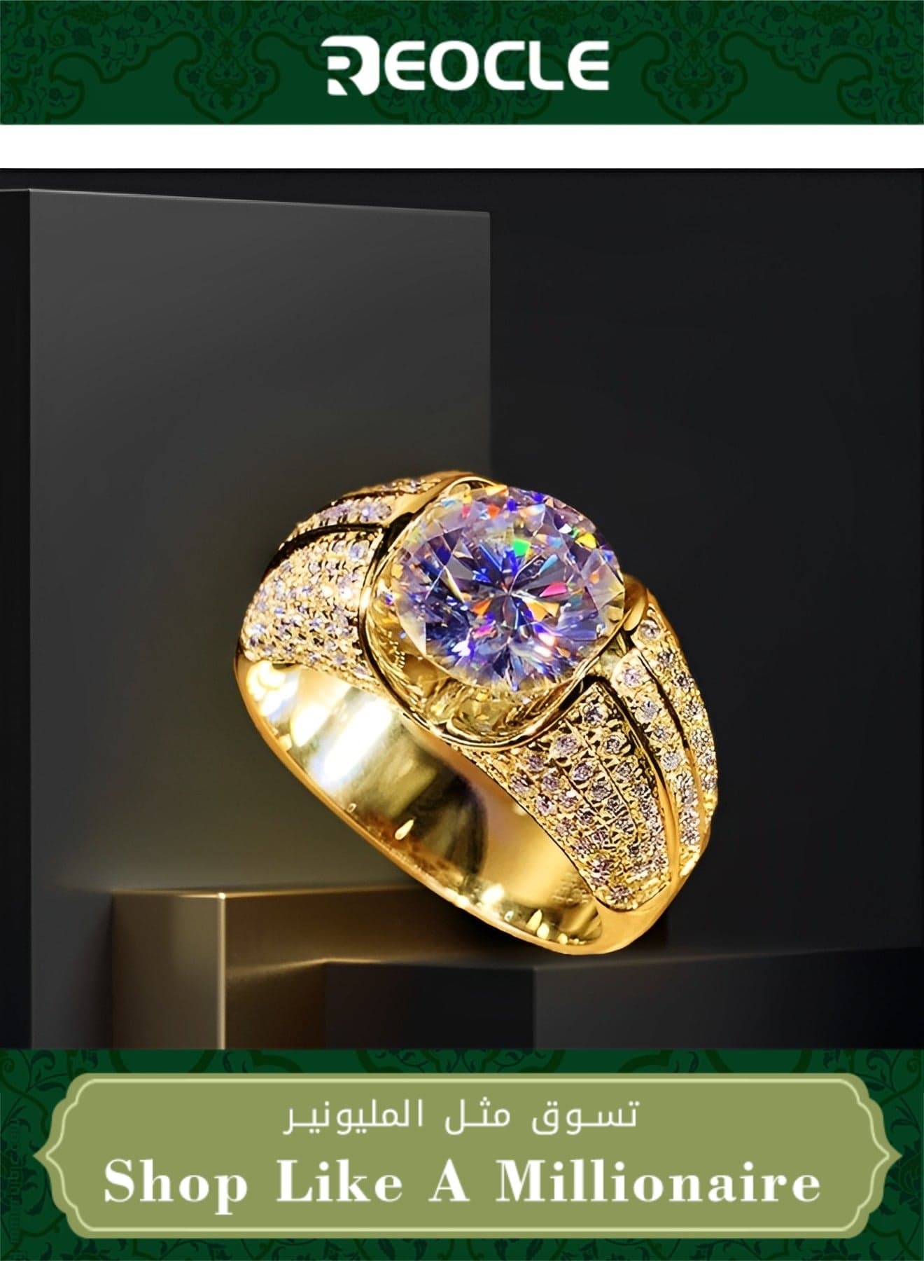 Women's Zircon Ring Engagement Ring Plated Sparkling Rings with Round Cut Diamond Best Jewelry Gifts for Marriage Anniversary & Birthday