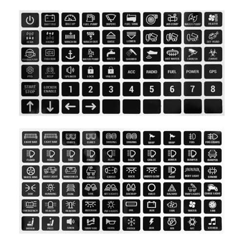 120PCS Car Stickers and Decals,Self-Adhesive Car Button Stickers with Graphic & Text for Quick Location of Buttons,Universal Cars Accessories Switch Sticker for Most Boats Cars