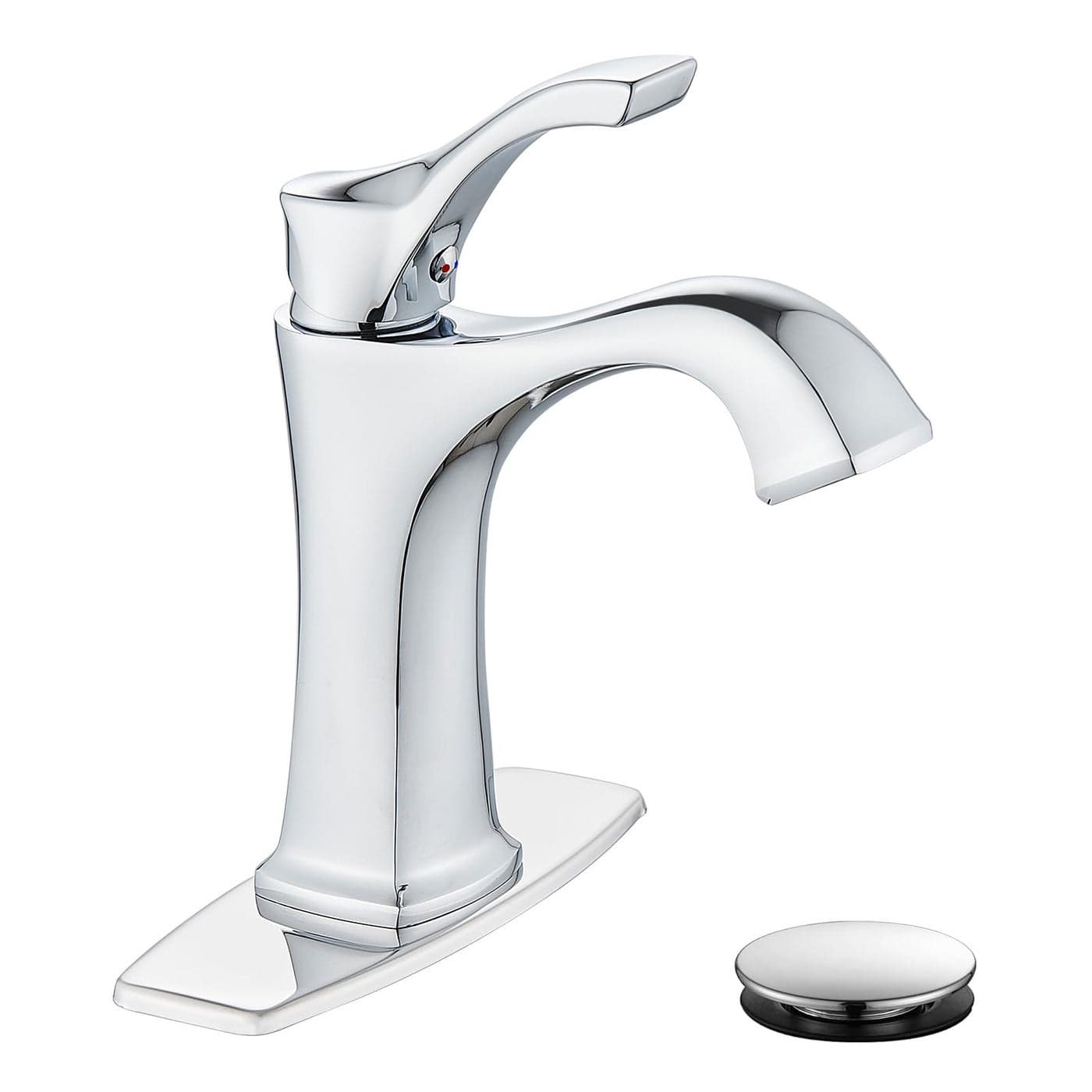 Sanliv Chrome Bathroom FaucetSingle Handle Bathroom Basin Faucet for Sink 1 or 3 Hole Centerset Vanity Faucet Farmhouse Bathroom Basin Faucets with Pop Up DrainSilver Chrome
