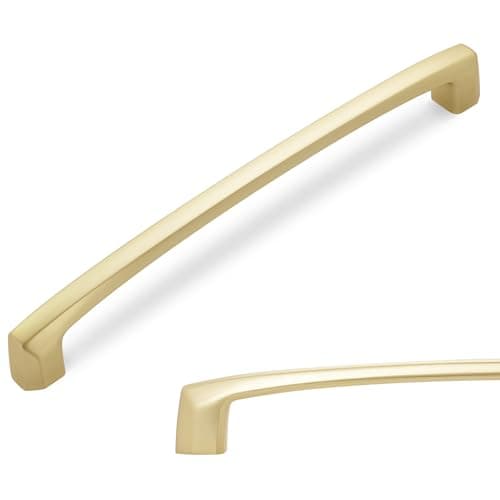 BUKOBYHE 6 Pack 712 Inch192mm Kitchen Cabinet Handles Brushed Brass Cabinet Pulls Zinc Alloy Drawer Pulls Solid Kitchen Hardware