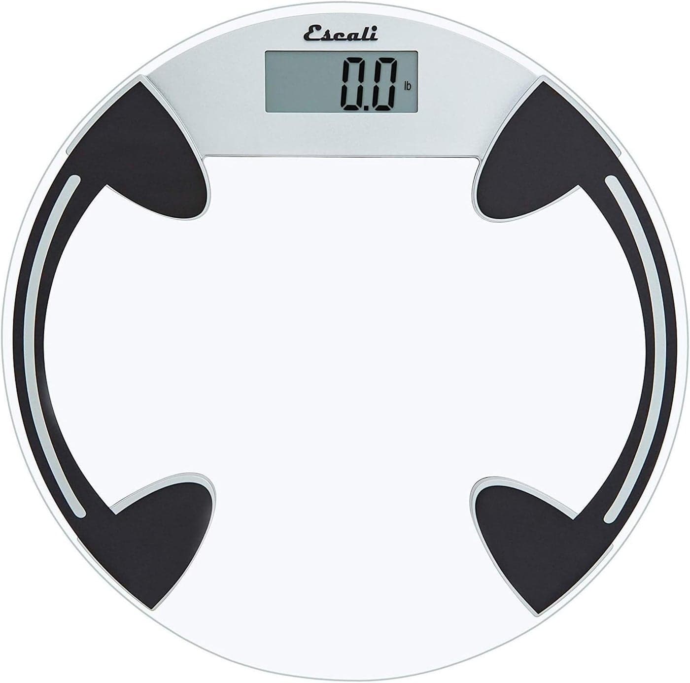 Escali Digital Glass Bath Scale for Body Weight Bathroom Body Scale High Capacity of 400 lb Battery Included Clear Round Platform
