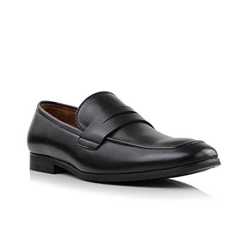 Ferro Aldo Dylan Men's Classic Penny Loafer | Slip-on Dress Shoe in Vegan Leather for Business, Formal & Casual | MFA19671B | in Black, Size 10