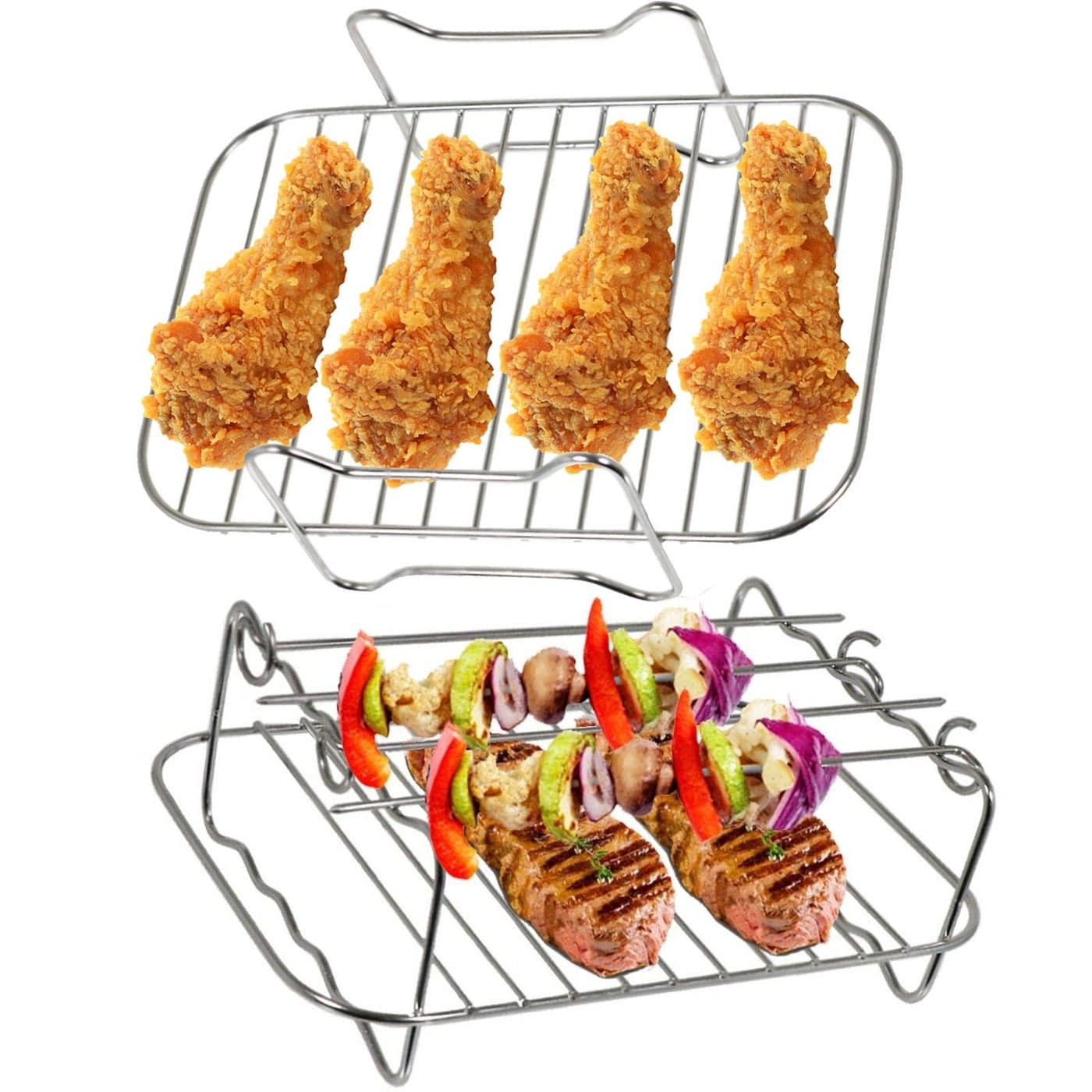 SPARES2GO Grill Shelf Racks Compatible with Ninja Foodi AF300 AF400 AF451 Air Fryer 4 Skewers
