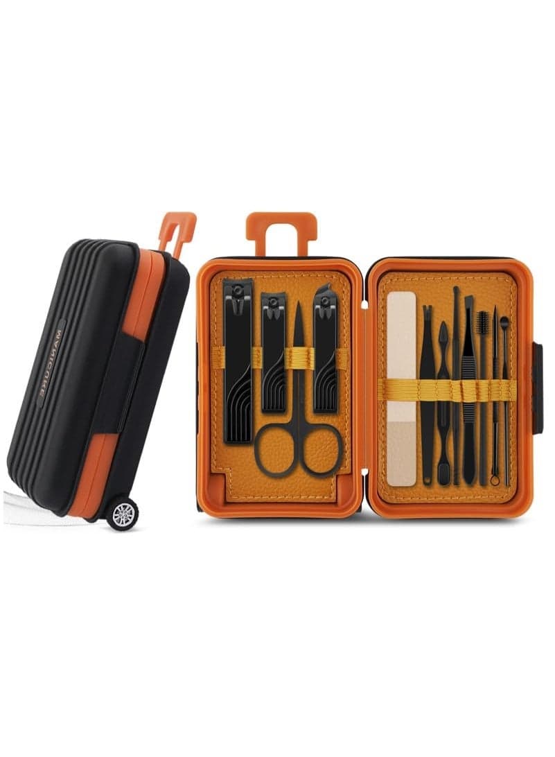 Twisoo 12-in-1 Stainless Steel Manicure Set – Portable Nail Clippers & Beauty Tools Kit with Plastic Case, Perfect for Home, Salon, Travel, Personal Care & Gift for Men & Women