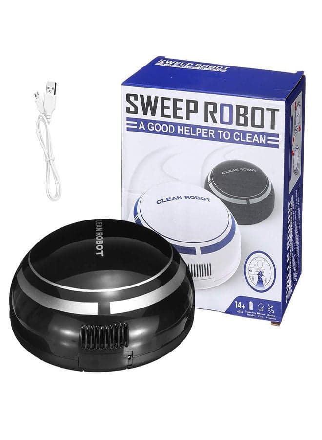 Robot Vacuum Cleaner, Smart Automatic Floor Robot, Slim Light Design Household USB Rechargeable, for Clean Carpet, Hardwood Floor, and Pet Hair, Mini Induction