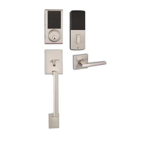 Delaney Hardware D43201V KP300 Digital Keypad Door Lock with Deadbolt and Vida Lever with Left/Right-Handed Doors in Satin Nickel Finish