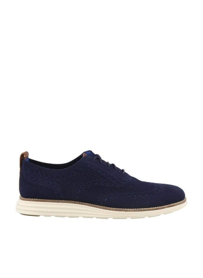 Cole Haan Men's Original Grand Knit Wing TIP II Sneaker, NAVY/IVORY, 13 M US