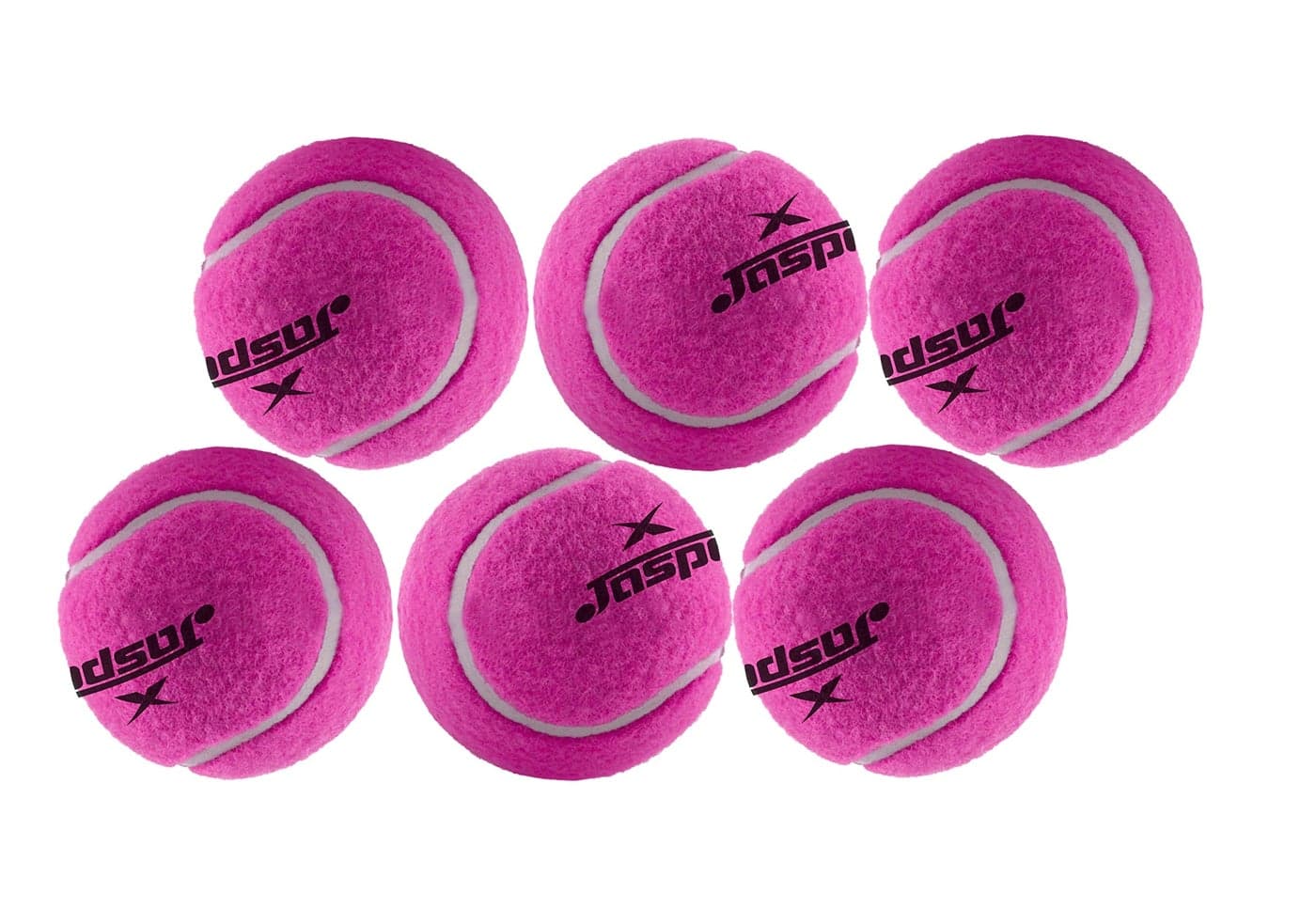 jaspo Natural Rubber Synthetic Cricket Tennis Ball Pink Medium Weight (Pack of 6)