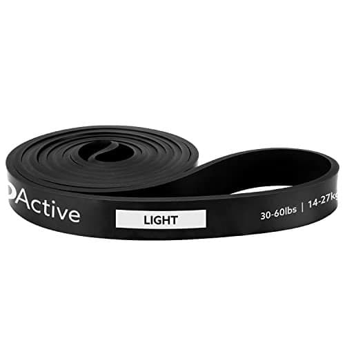 3DActive Pull Up Assist Band - Resistance Band for Strength Training, Powerlifting, Body Stretching, Crossfit - Exercise Guide Included - 30 to 60 lbs - Black.