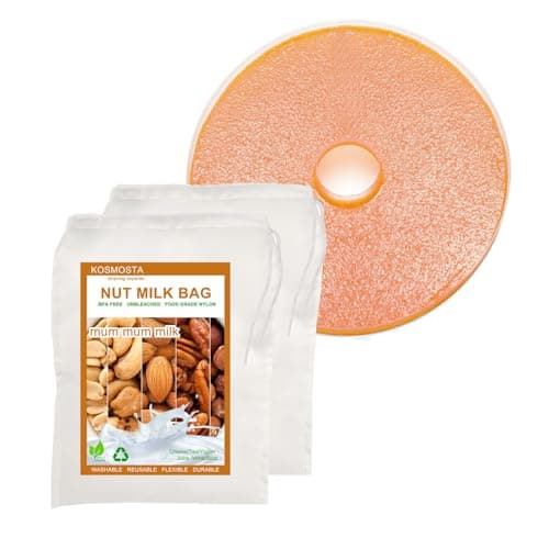 2 Pack Nut Milk Bags with Fruit Roll Sheets, 100 Micron Reusable Nylon Food Strainers Bags Multi-use Food Grade Almond Milk Filter Bags, Fine Mesh Nylon Cheesecloth & Cold Brew Coffee Filter