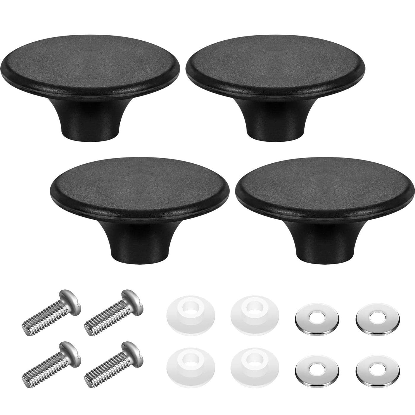 Hotop 4 Sets Le Creuset Knob Replacement Dutch Oven Knob Bakelite Replacement Pot Lid Handle Compatible with Le Creuset, Aldi, Lodge and Other Enameled Dutch Oven, Black
