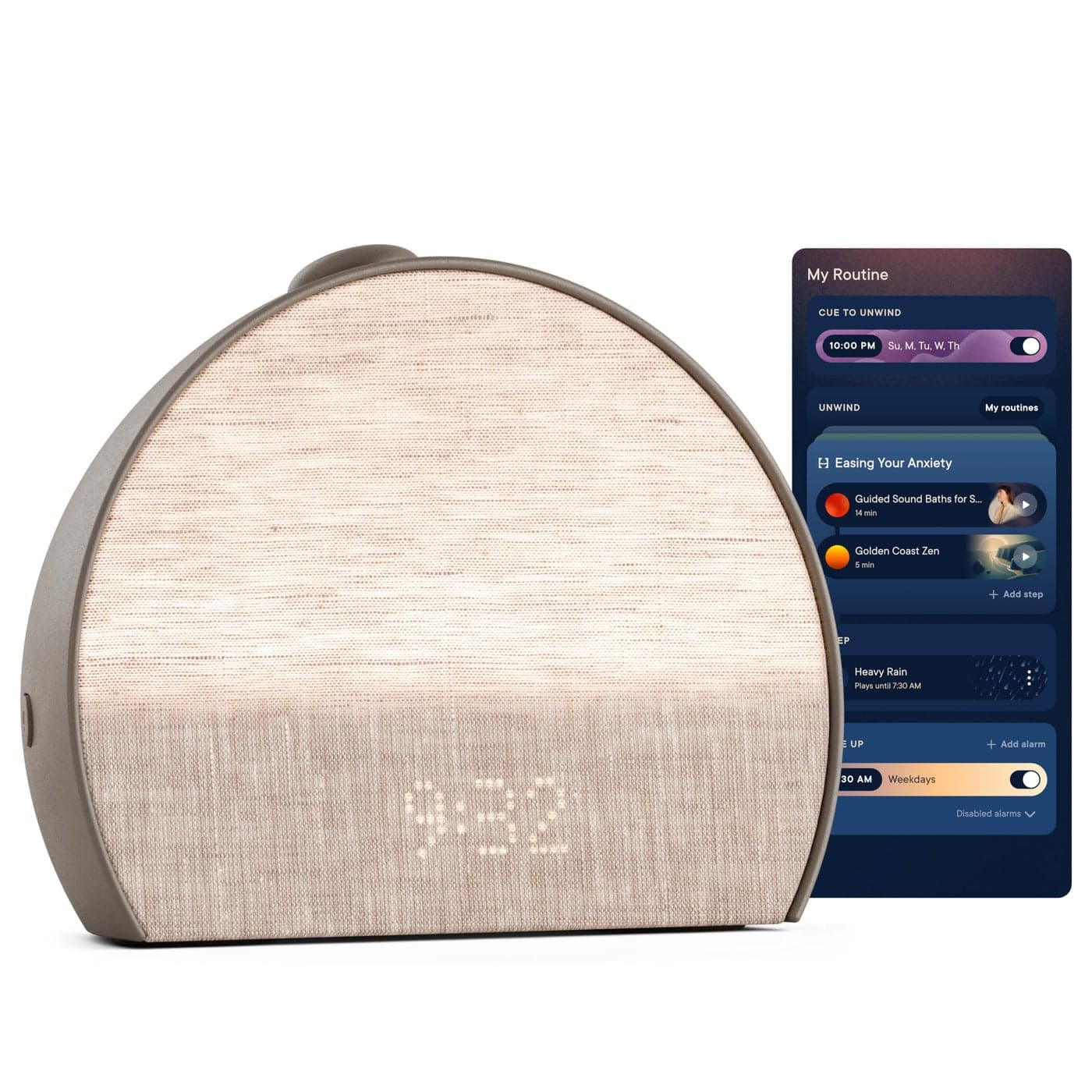 Hatch Restore 3 Sunrise Alarm Clock Sound Machine Smart Light Cocoa White Noise ScreenFree Sleep Routine