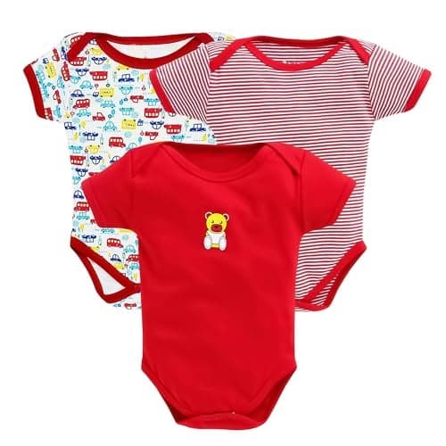 EIO Newborn Baby Cotton Romper Sleepsuit | Half Sleeve Jumpsuit Bodysuit for Boys & Girls | Soft Breathable Baby Clothes Combo Pack