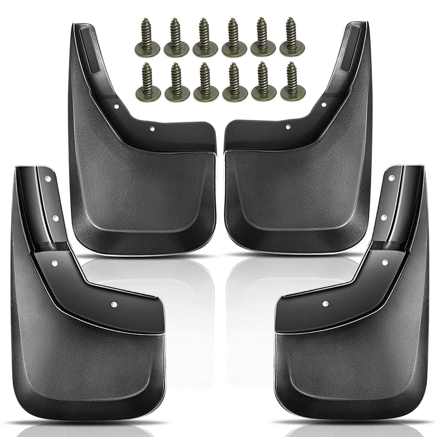 YHTAUTO Set of 4 Mud Flaps Splash Guards Accessories Replacement for 20142018 Chevrolet Silverado 1500 2500 HD 3500 HD with Single Rear Wheel Front and Rear LH RH Black