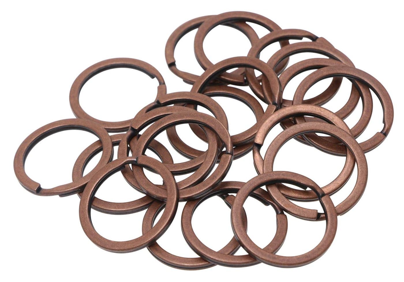 Tupalizy Round Flat Key Chain Ring Metal Split Dog Tag Keychain Ring for Home Car Keys AttachmentArts Crafts and Belt Lanyards 20PCS Copper