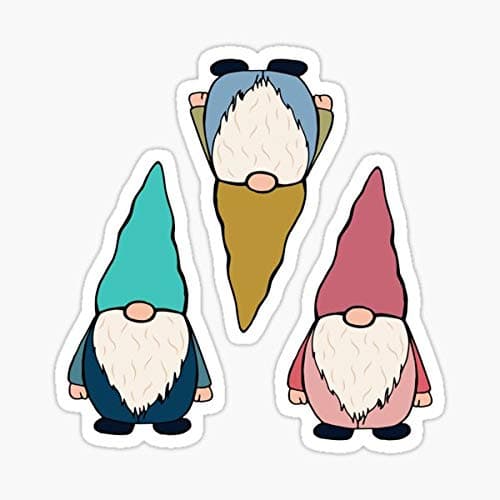 Gnome Sticker Pack and Pattern 1 Sticker - Sticker Graphic - Auto, Wall, Laptop, Cell, Truck Sticker for Windows, Cars, Trucks