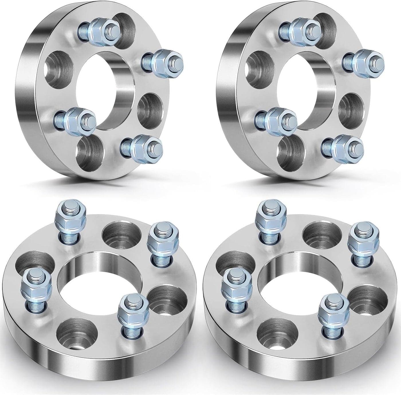 ECCPP 4x100mm Wheel Spacer Adapters - 1 Inch Thickness with 12x1.5 Studs