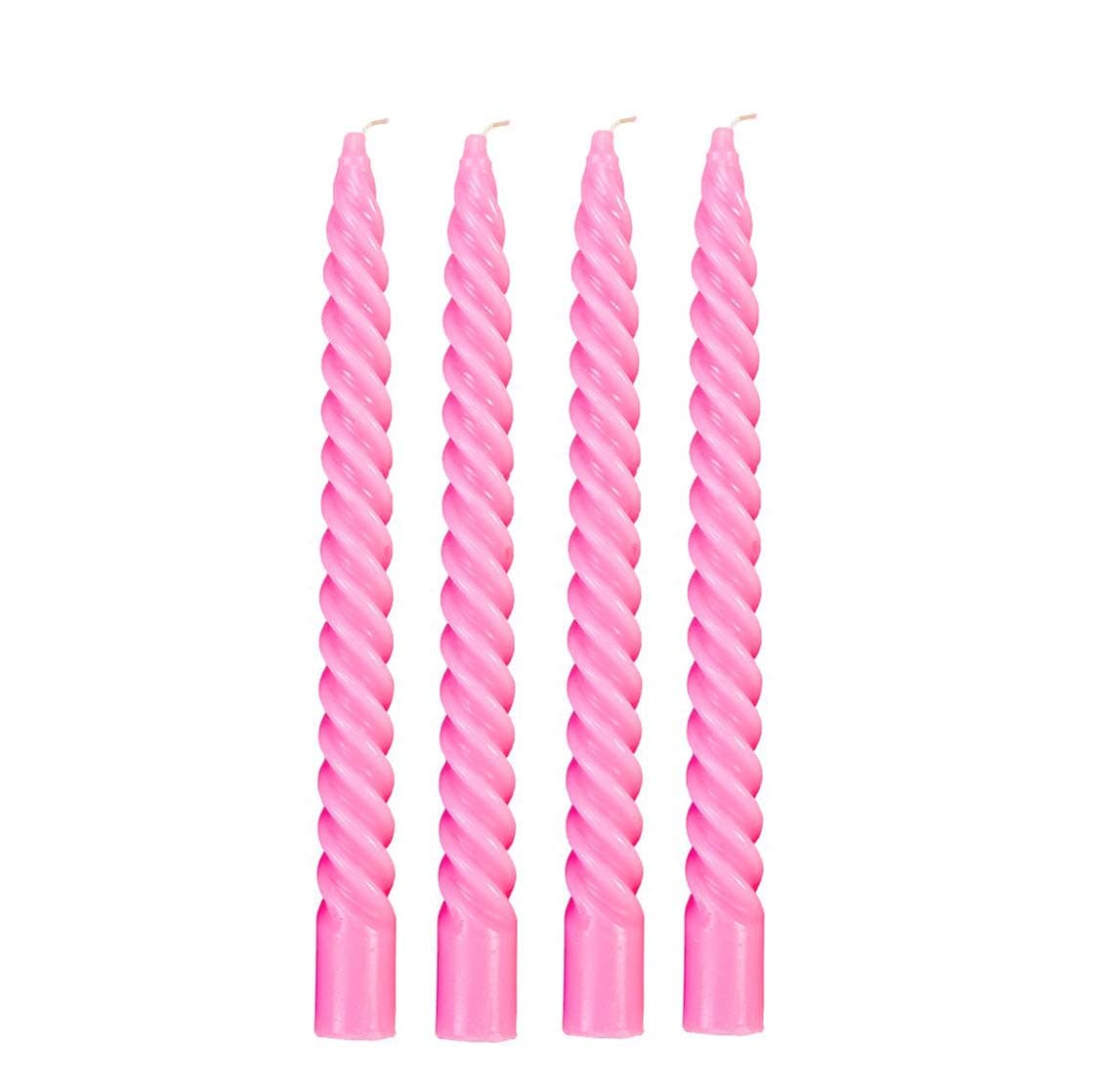 Luces® Smokeless and Dripless Scented Pink Spiral Stick Candles for Decorations Dinner Table Wedding Birthday Party Home Decor Festival (Pack of 4)