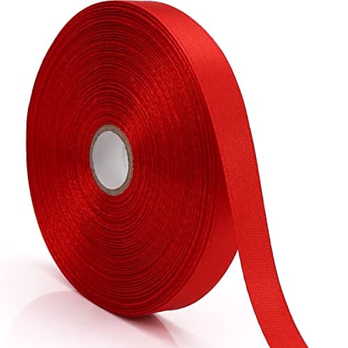 Nsilu 12 inch Red Ribbon for Gift Wrapping 50 Yards Perfect Wedding Party Wreath Sewing DIY Hair Accessories Decoration Floral Hair Balloons Other Projects
