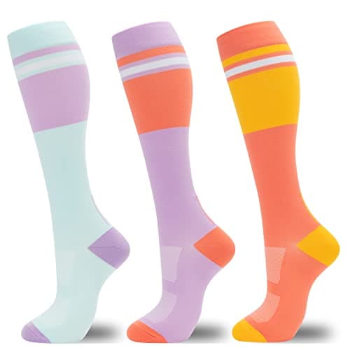 fenglaoda Compression Socks for Women Men 3 Pairs Graduated Compression Support Circulation Socks for Nurses
