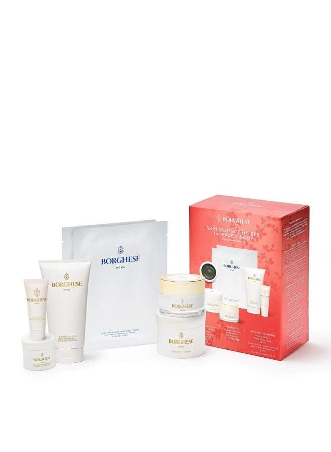 7-Piece Skin Perfecting Gift Set - Includes Mud Mask, AHA BHA Overnight Mask, Night Face Cream, Hand Sheet Masks, Shower Gel, & Body Cream