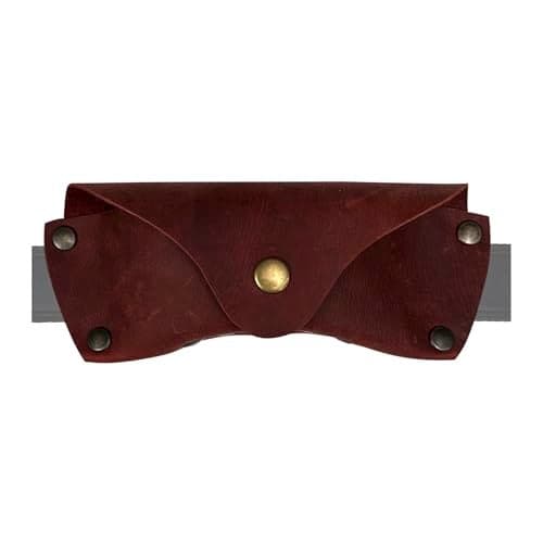 Thot Ra Leather Eyeglass Case for Men Leather Sunglasses Case for Belt Leather Glasses Case for Belt (Mod A, Shedron)