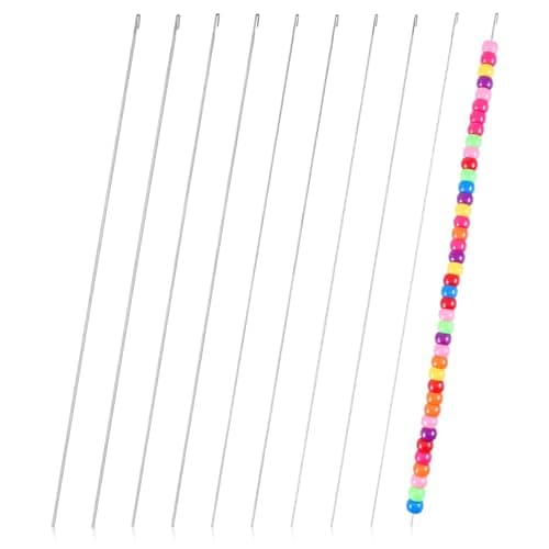 10 Pcs Metal Beading Needles Bead SpinnerNeedle Beaded Needle Steel Wood Bead Needle Threader Jewelry Making Tools Beading Needles