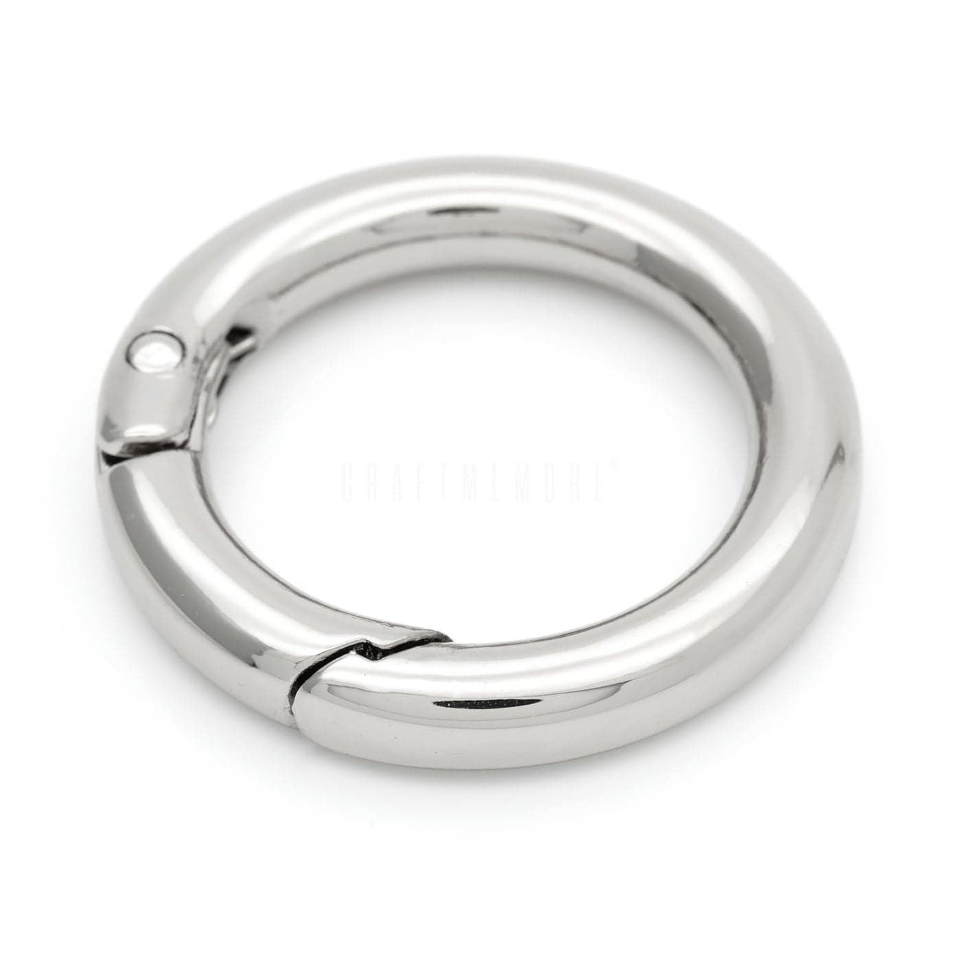 CRAFTMEMORE 2pcs 2 Inches Inner O Ring Spring Opening Snap Trigger Clip Buckle Charm Purse Making SCOS Silver