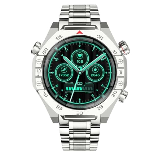 TIMEX Smart NexGen 1.43"(3.6cm) AMOLED Display with Functional Crown, Stainless Steel Bracelet and BT Calling Smartwatch for Unisex - TWTXW701T