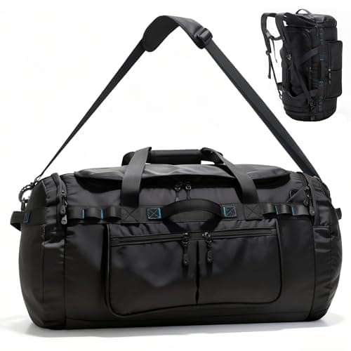 Large Travel Duffle Backpack for Men Women with Straps, 45L/60L/90L Waterproof Gym Duffel Bag with Shoes Compartment for Hiking, Camping, Gym, Overnight (60L)