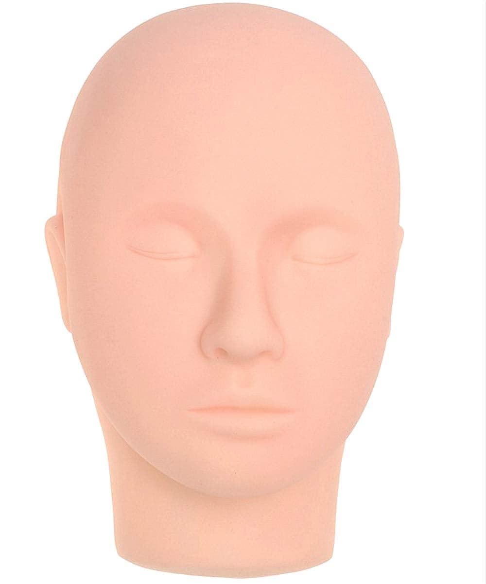 Lash Mannequin HeadSilicone Mannequin HeadPro Training Mannequin Flat Head Practicefor Make Up and Lash ExtentionCosmetology Mannequin Doll Face Head Skin colour A