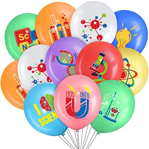 40 Pieces 12 Inch Science Party Balloons Decorations Science Themed Birthday Latex Balloons for Scientist Holiday Lab Birthday Party Supplies Decorations