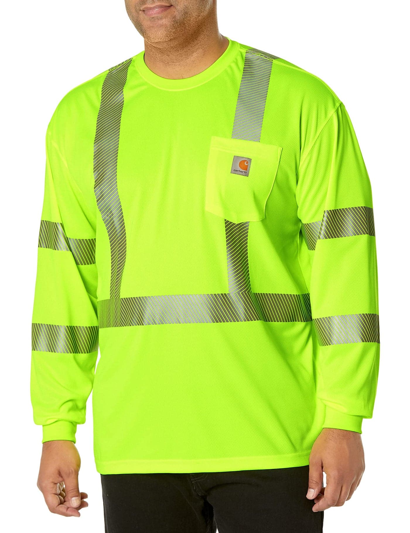 Carhartt Mens High Visibility Force Long Sleeve Class 3 T-Shirt (Big & Tall) Work Utility Shirts, Brite Lime, X-Large Tall US