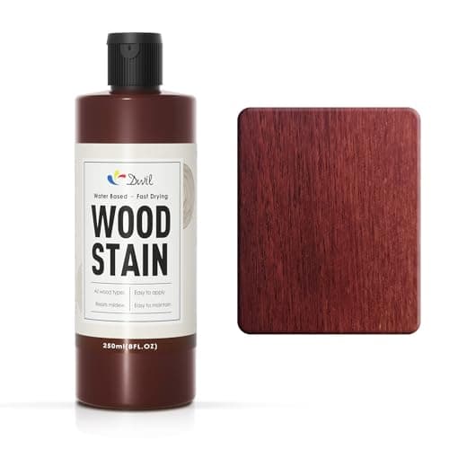 DWIL Water Based Wood Stain - Multiple Finishes, Fast Drying, Indoor and Outdoor Furniture, Wood Paneling, Cabinets and More, Low Odor & Non-Toxic (8.5oz Red Cherry)