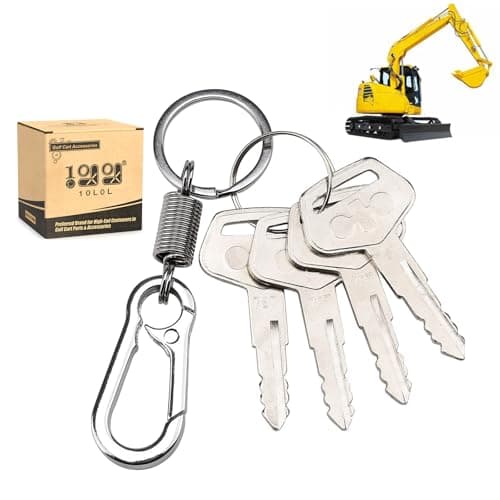 10L0L 4PCS 787 Ignition Keys with Keychain for Heavy Equipment Excavator Backhoe Dozer Komatsu, Kalmar, Dressta, Sakai