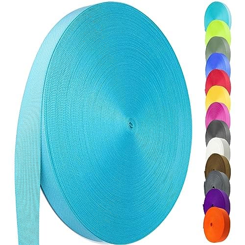 Nylon Webbing 1 Inch, Heavy Duty Nylon Webbing Strap 12 Yard,Durable Strapping for Indoor or Outdoor Gear, DIY Crafting, Repairing (Sky Blue, 1"-12 Yard)