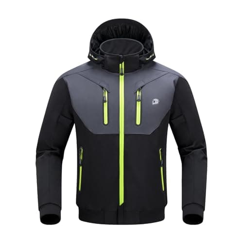 BORLENI Motorcycle Jacket with CE Armor Winter Motorcycle Jacket for Motorbike Riding with Removable Liner Detachable Hood Water-Repellent Windproof
