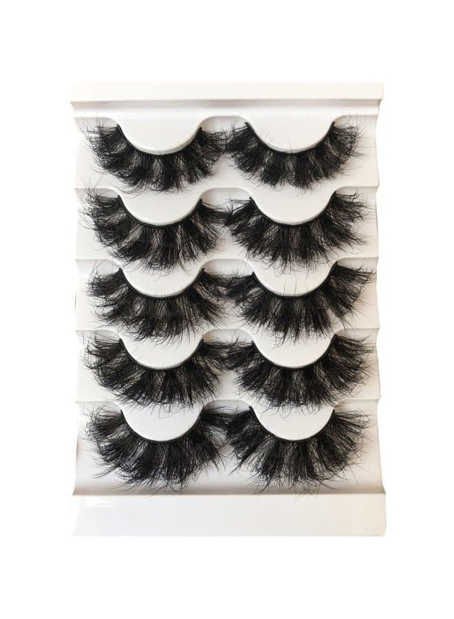 False Eyelashes Fluffy 3D Faux Mink Lashes 22MM Dramatic False Lashes Pack Long Thick Volume Soft Strip Fake Eye Lashes 5 Pairs Multipack