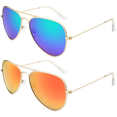 livho Sunglasses for Men Women Aviator Polarized Metal Mirror UV 400 Lens Protection