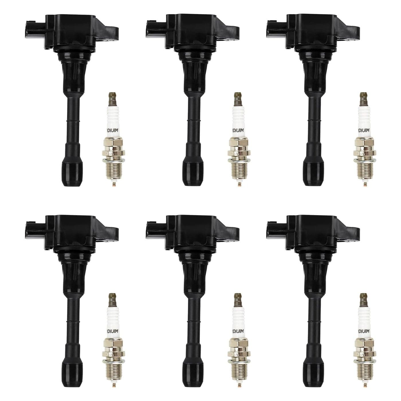 Ignition Coil Pack Iridium Spark Plugs for Infiniti EX35 FX35 G25 G35 JX35 M35 M35H Q50 Q70 QX60 Nissan 350Z Altima Maxima Murano Pathfinder Quest UF550 C1670 22448JA10C 4 Sets