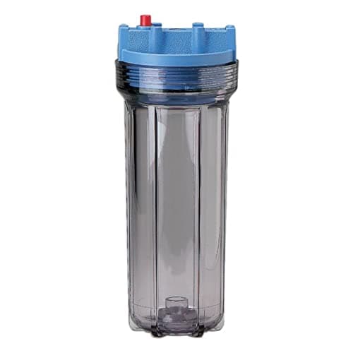 Pentair Pentek 158007 Traditional Slim Line Filter Housing, 3/8" NPT #10 Under Sink Clear Water Filter Housing with Pressure Relief Button, 10-Inch, Clear
