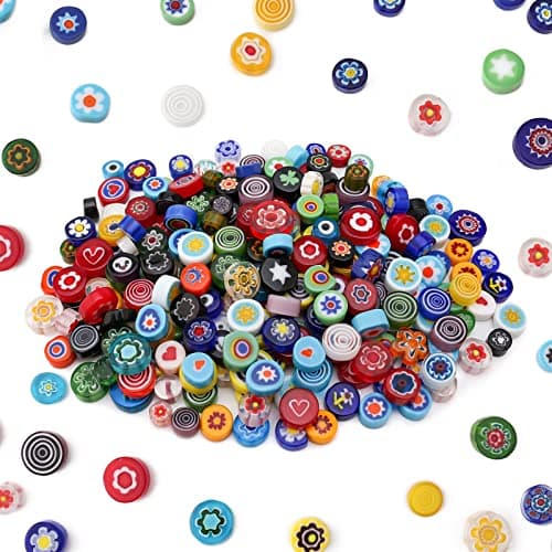 Youway Style Millefiori Mosaic Tiles for Crafts Mosaic Glass PiecesNoHole Millefiori Glass Beads Mosaic Kits for DIY Holiday Ornaments