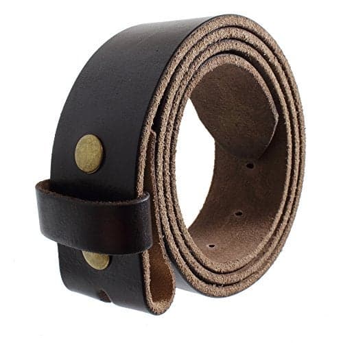 Gelante Genuine Full Grain Leather Belt Strap without Belt Buckle G2016-BRN-S