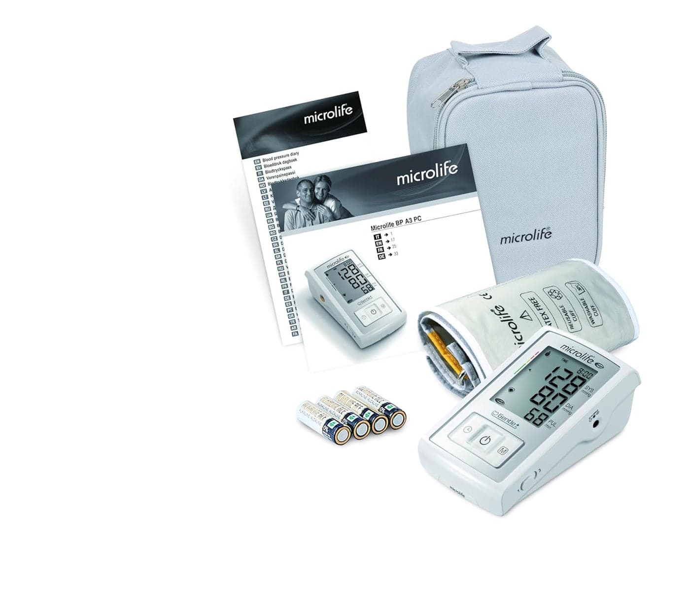 Microlife BP A3 Plus Upper Arm Blood Pressure Monitor BIHS AA Validated for Clinical Accuracy MAM 3Reading Average Pulse Arrhythmia Detection 2 User Memory Includes ML Cuff 2242cm