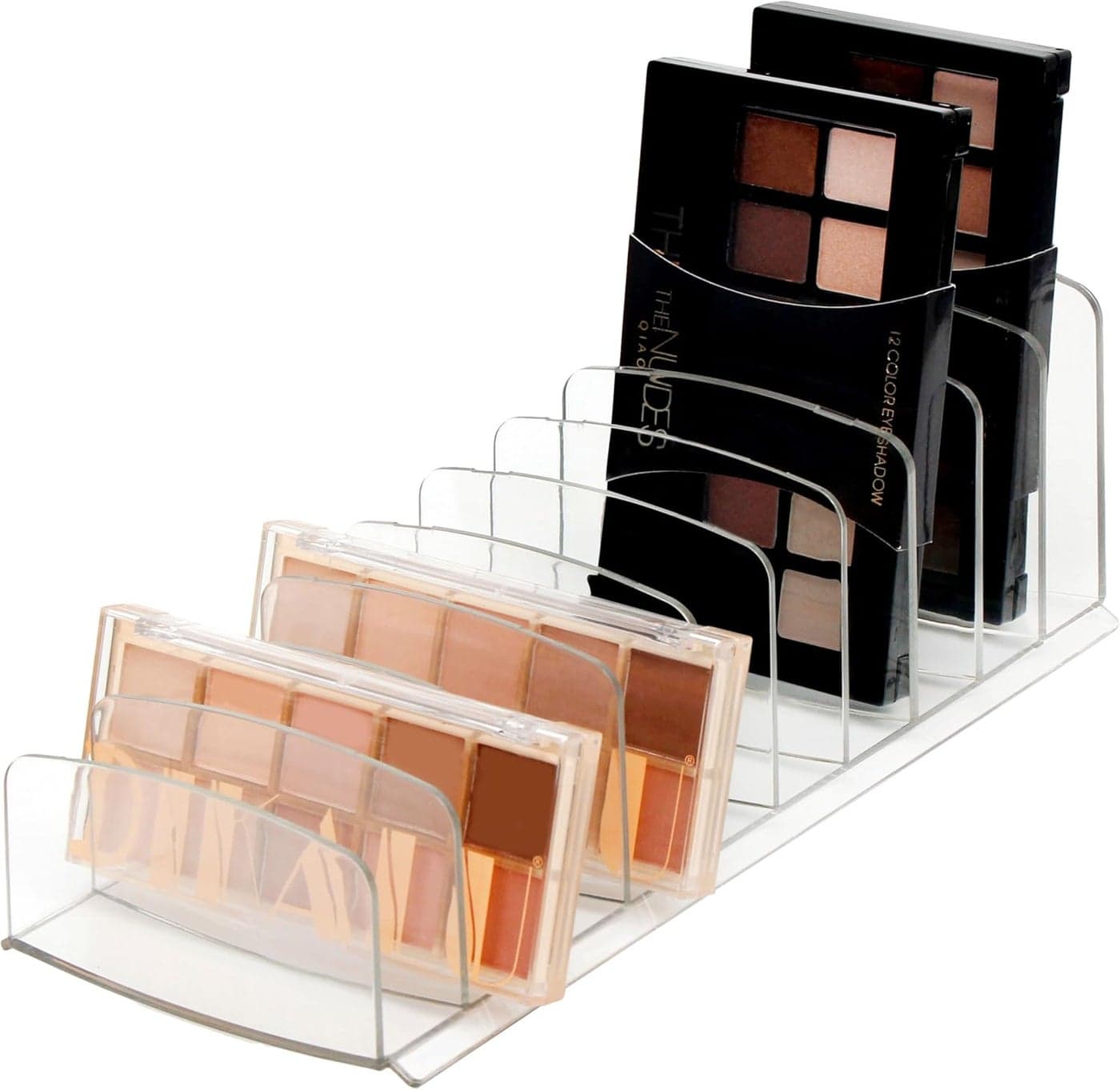 Youngever Plastic Makeup Palette Organizer Clear Eyeshadow Holder 10 Compartment Cosmetic Palette Organizer Makeup Palette Holder