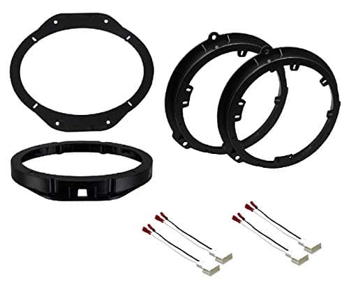 ASC Premium 6x9" Front and 6+-Inch 6" 6.5" 6.75" Rear Car Stereo Speaker Install Adapter Mount Bracket Plates and Speaker Wire Connectors- Made for Ford: 2015-2022 F-150, 2017-2021 F-250/F-350/F-450
